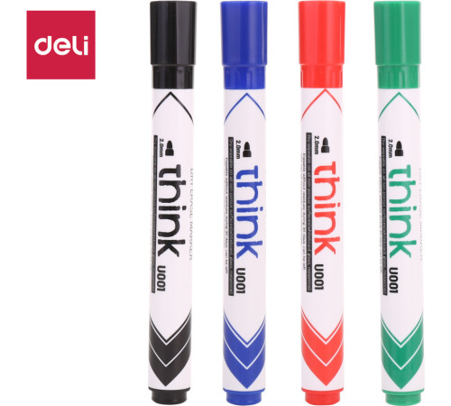Набор маркеров для доски, DELI "EU00101", 4 цвета