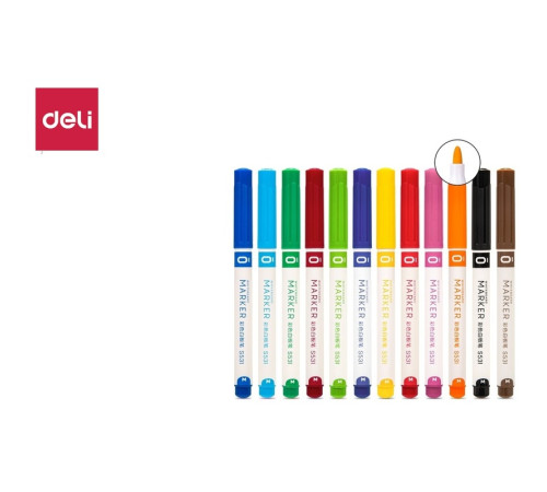 Набор маркеров для доски, DELI "S531", 12 цветов