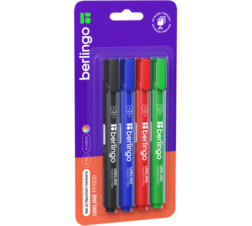 Набор маркеров для флипчарта Berlingo, 4 цвета