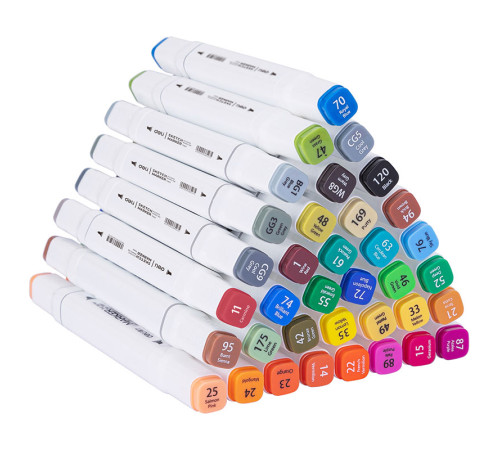 Набор маркеров для скетчинга DELI, двухсторонний 1/7 мм, 36 цветов, пластиковая коробка