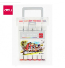 Набор маркеров для скетчинга DELI двухсторонний 2/7 мм, 36 цветов