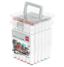 Набор маркеров для скетчинга DELI двухсторонний 2/7 мм, 36 цветов