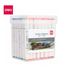 Набор маркеров для скетчинга DELI, двухсторонний 2/7 мм, 48 цветов