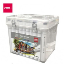 Набор маркеров для скетчинга DELI, двухсторонний 2/7 мм, 80 цветов