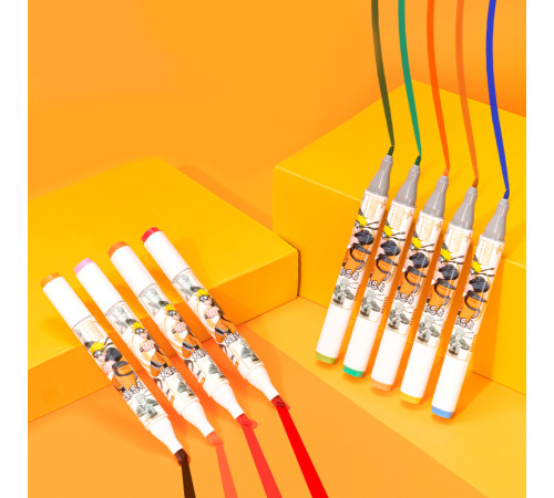 Набор маркеров для скетчинга DELI "Naruto", двухсторонний, 40 цветов