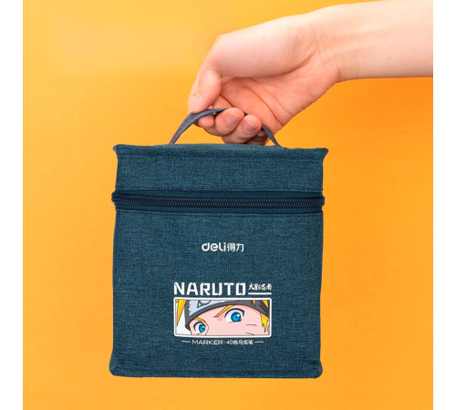Набор маркеров для скетчинга DELI "Naruto", двухсторонний, 40 цветов