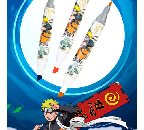 Набор маркеров для скетчинга DELI "Naruto", двухсторонний, 40 цветов