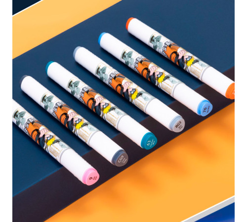 Набор маркеров для скетчинга DELI "Naruto", двухсторонний, 40 цветов