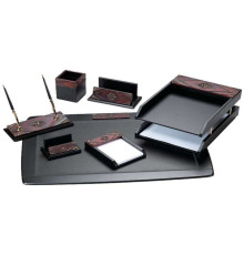 Набор настольный Delucci 7 предметов, черный,  дерево/декоративный камень