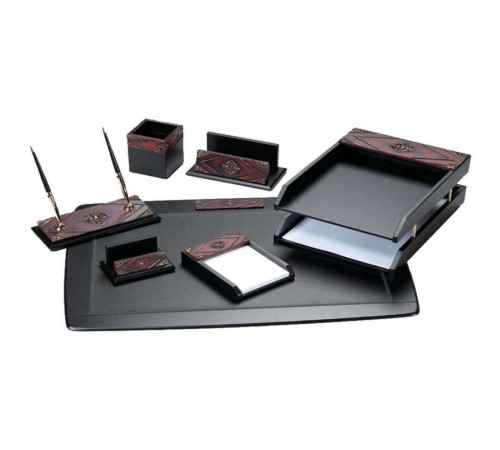 Набор настольный Delucci 7 предметов, черный,  дерево/декоративный камень