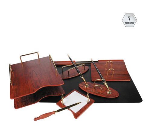 Набор настольный Delucci 7 предметов, розовое дерево