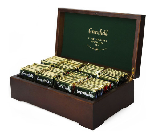 Набор подарочный Greenfield, 8 видов чая в деревянной шкатулке