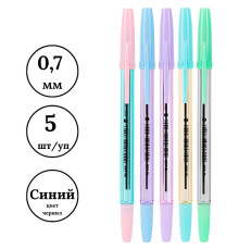 Набор шариковых ручек DELI "Macaron" Q6C-MT, 0,7 мм, 5 шт в блистере, синяя