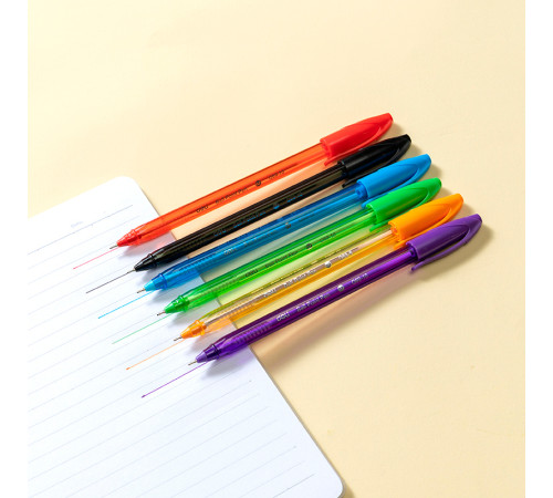 Набор шариковых ручек DELI "Q69" 6 штук, 6 цветов, 0,7 мм, европодвес