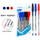 Набор шариковых ручек DELI "Think" Q4, 0,7 мм, 10 шт в еврподвесе, синяя, черная, красная