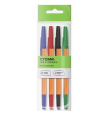 Набор шариковых ручек СТАММ "Оптима Orange", 4 цвета, 1 мм, европодвес