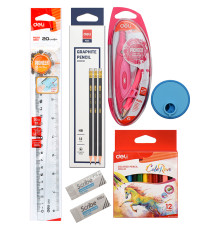 Набор школьных принадлежностей DELI, 6 предметов, европодвес