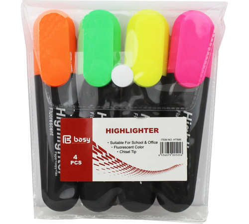 Набор текстовыделителей  BASY "HT806", 4 цвета, 1 - 5 мм