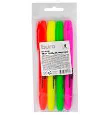 Набор текстовыделителей  BURO, 4 цвета, 1 - 4 мм