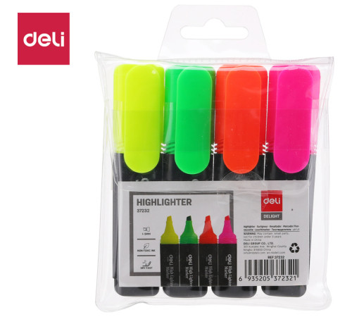 Набор текстовыделителей DELI "Accent" 1-5 мм, 4 цвета