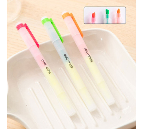 Набор текстовыделителей DELI "Think" 1-3 мм, 4 цвета, 6 штук