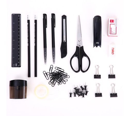 Настольный набор DELI "E38251A", 17 предметов, черный