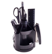 Настольный набор OfficeSpace "Минидеск", 11 предметов, вращающийся черный