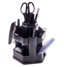 Настольный набор OfficeSpace "Офисный", 13 предметов, вращающийся черный