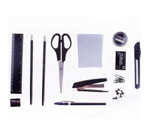 Настольный набор OfficeSpace "Офисный", 13 предметов, вращающийся черный