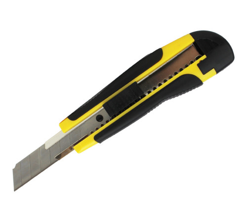 Нож канцелярский BASY, 18 мм, усиленный, прорезиненная ручка