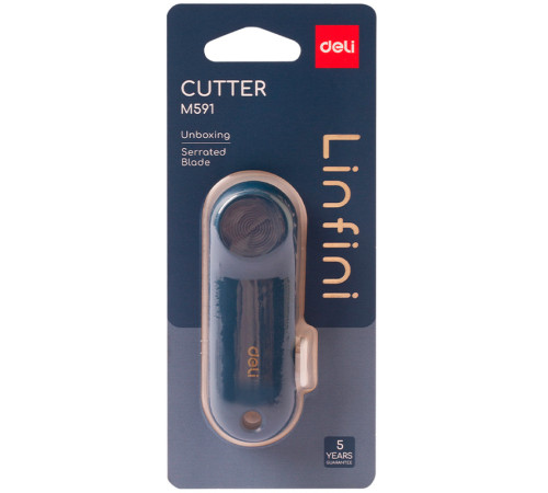 Нож-мини канцелярский DELI "Linfini", 85х31х16 мм, синий