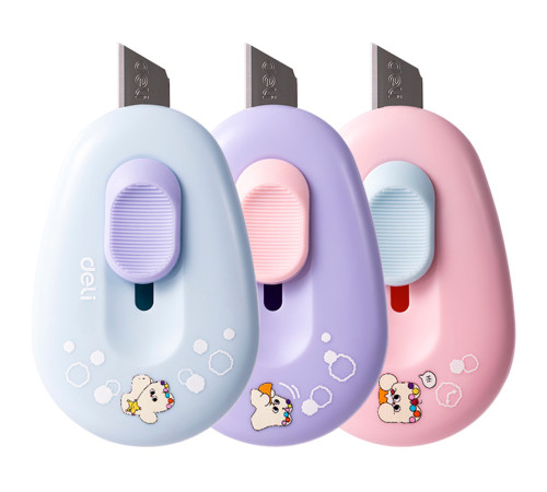 Нож-мини канцелярский DELI "Pupubaby", 57,5х38х15 мм, ассорти