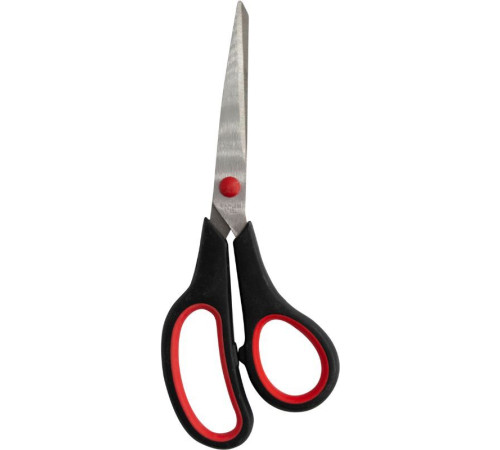 Ножницы BURO Ergo, 190 мм, ручки с резиновой вставкой, черный/красный
