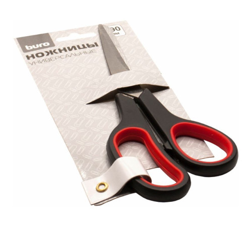 Ножницы BURO Ergo, 190 мм, ручки с резиновой вставкой, черный/красный