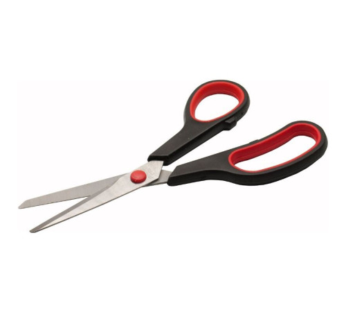 Ножницы BURO Ergo, 190 мм, ручки с резиновой вставкой, черный/красный