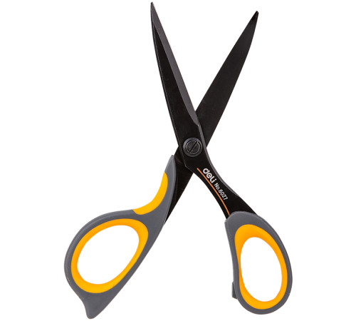 Ножницы DELI, 175 мм, нержавеющая сталь, прорезиненные ручки, в футляре