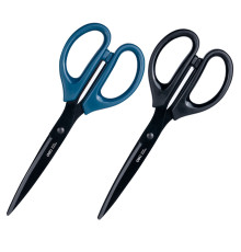 Ножницы DELI, 210 мм, с черным лезвием, пластиковые ручки, цвет ассорти