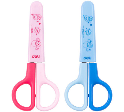 Ножницы DELI "Bumpees" D60200, 120 мм, пластиковые ручки, цвет ассорти