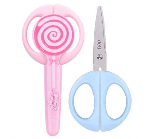 Ножницы DELI "Lollipop" 134 мм, пластиковые ручки, цвет ассорти