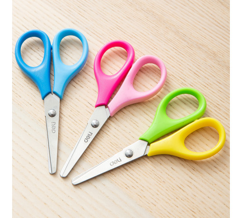 Ножницы DELI "Magic Zoo 60100" 115 мм, пластиковые ручки, цвет ассорти