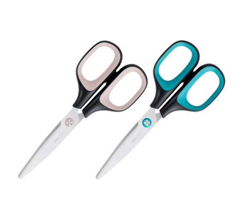 Ножницы DELI "Soft-touch", 175 мм, прорезиненные ручки, ассорти 