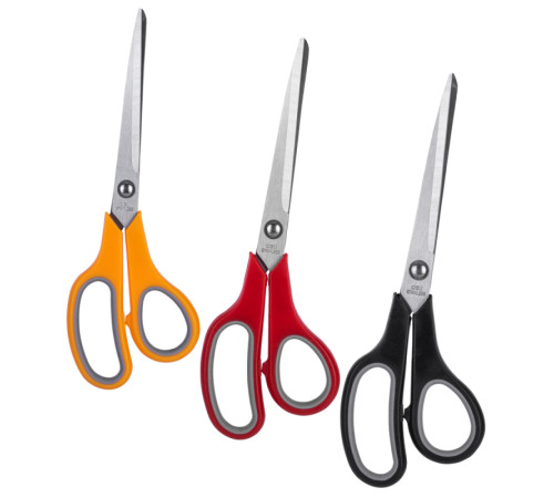 Ножницы DELI "Soft-touch", 230 мм, прорезиненные ручки, ассорти