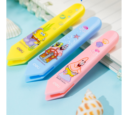 Ножницы DELI "SpongeBob" 127 мм, пластиковые ручки, цвет ассорти