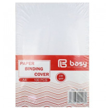 Обложка для переплета BASY "Z0041", А4 картон под кожу, 230 гр, белая