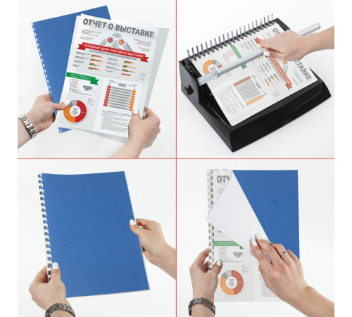 Обложка для переплета BRAUBERG, А3, картон, 230 гр, синяя