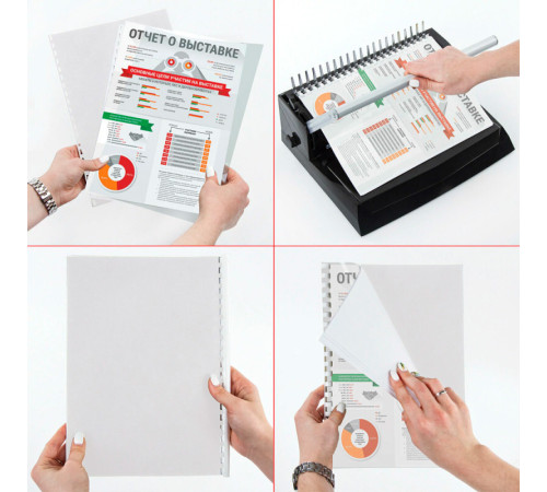 Обложка для переплета BRAUBERG, А4, картон под кожу, 230 гр, белая