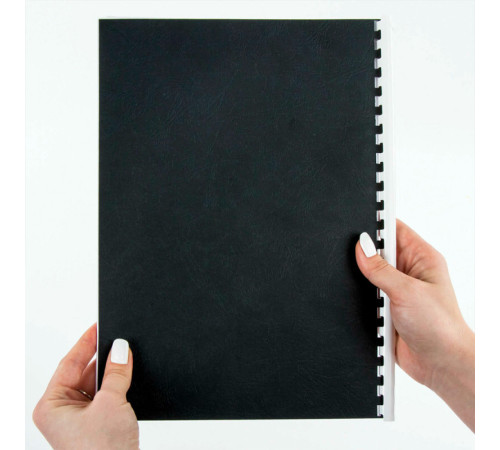 Обложка для переплета BRAUBERG, А4, картон под кожу, 230 гр, черная