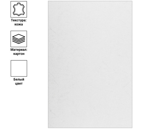 Обложка для переплета OfficeSpace, А4, картон под кожу, 230 гр, белая