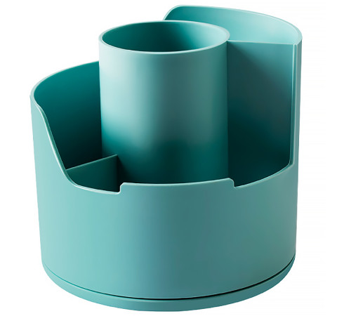 Органайзер DELI 125х125х114 мм, на 4 отделения, вращающийся, синий