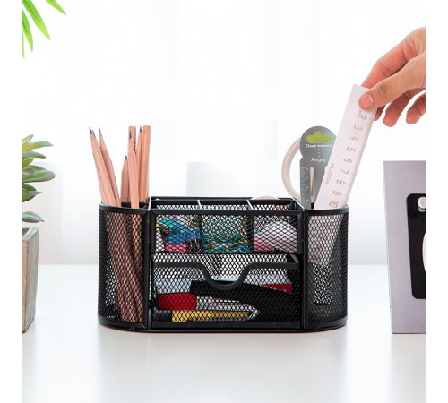 Органайзер DELI 220х112х104 мм, металлический, черный